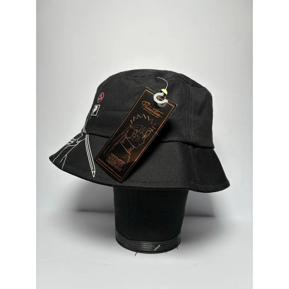NEW Primitive x Naruto‎ Shippuden Sasuke Bucket Hat Black Anime Sasuke Uchiha